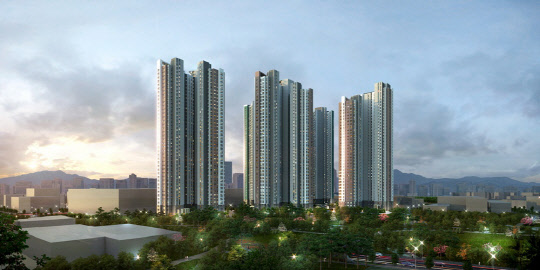 대우건설이 분양하는 화서역 푸르지오 브리시엘 투시도.<대우건설 제공>